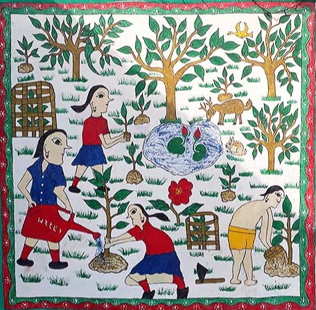 Mithila art drawn by a student